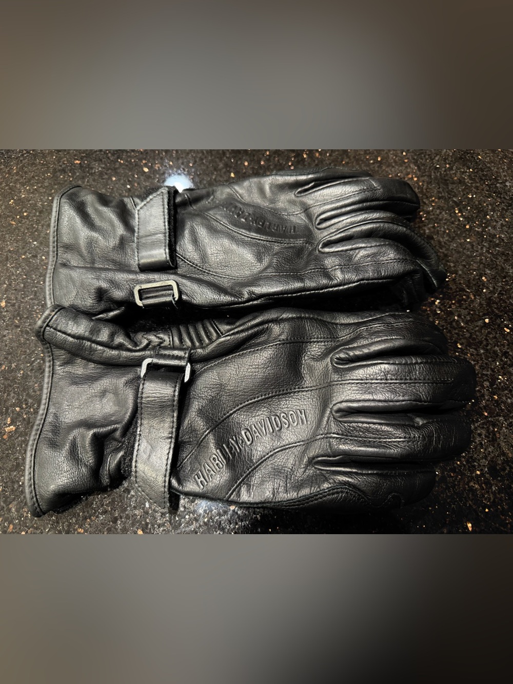Harley-Davidson Black Leather Men’s Gloves Sz L